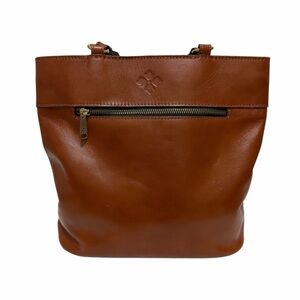 Patrica Nash Crinkled Caramel Leather Tote Handbag
